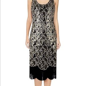 New! Women's 1920s Gatsby Sequined Embellished Fringed Paisley Flapper Dress